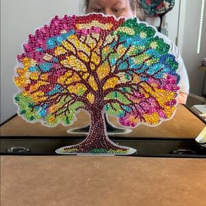 Colorful Diamond Painting Tree Art Homemade